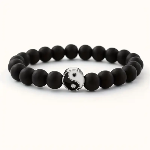 Home v3 329 Frosted Yin Yang Tai Chi Natural Stone Bracelet