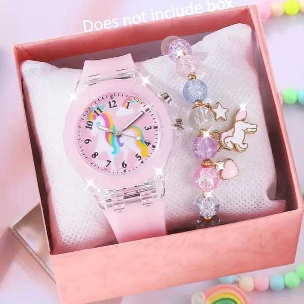 Home v3 91 2pcs Unicorn Quartz Watch & Bracelet Gift Set Sri Lanka