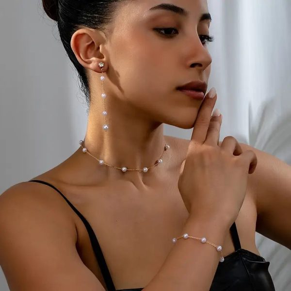 Home v3 182 American trendy elegant Imitation Pearl jewelry set