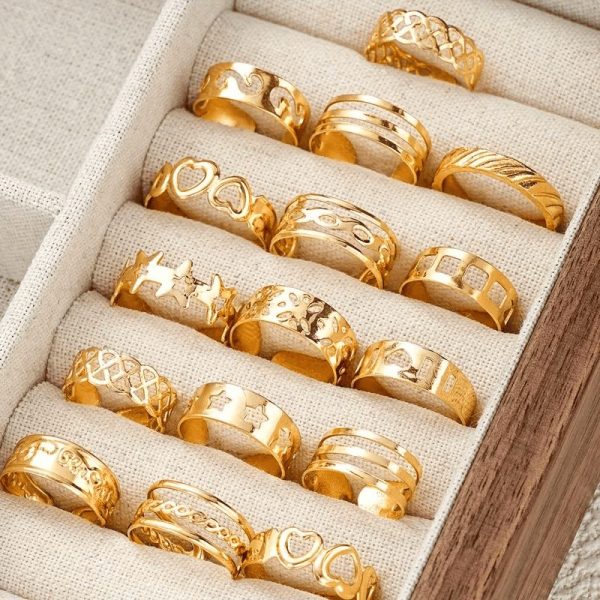 Home v3 91 Elegant Golden-Toned Ring Set for Women