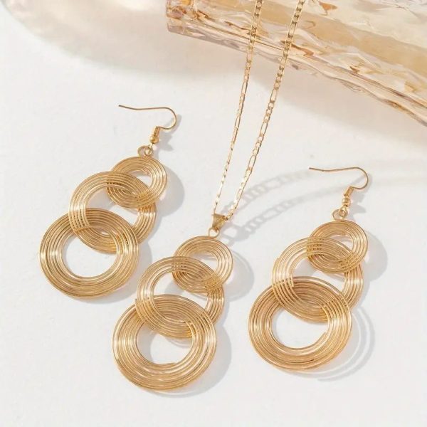 Home v3 154 Circle Earrings And Necklace Jewelry Set