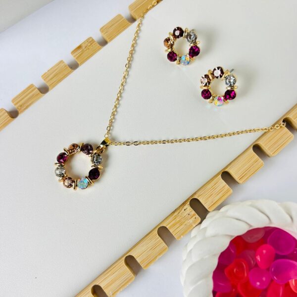 Home v3 140 Rhinestone-Studded Rainbow Jewelry Set For Women