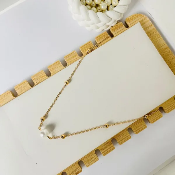 Home v3 105 Pearl Necklace with Gold Plated Chain in Sri Lanka