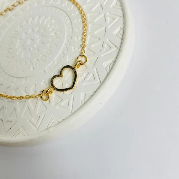 Home v3 21 Golden Heart Charm Bracelet in Sri Lanka